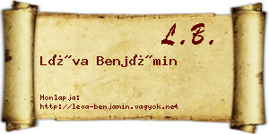 Léva Benjámin névjegykártya